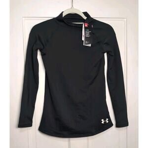 Under Armour Cold Gear Girls Black Fitted Long Sleeve Shirt Size YLG Outdoor(885